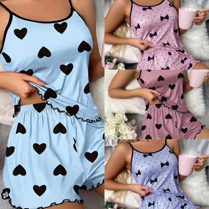 Free Shipping For Women's Summer Two-Piece Pajama Set - Halter Tank Top & Shorts (S-XL)