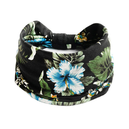 Free shipping for Wide Bandana headbands for Women  Bandeau Headbands Knot Hair Scarf Bands Stretch Floral Printed Non Slip Headbands Elastic