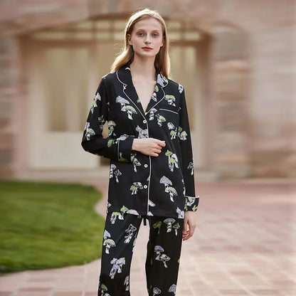 Free Shipping For Ice Silk Comfort - High-End Lapel Pajama Set for Spring/Summer (S-L)