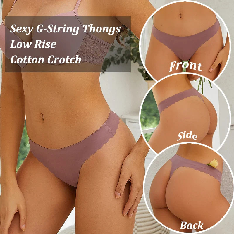 Free Shipping For Seamless Low-Rise Panties - No Trace G-String Thongs (S-XL)