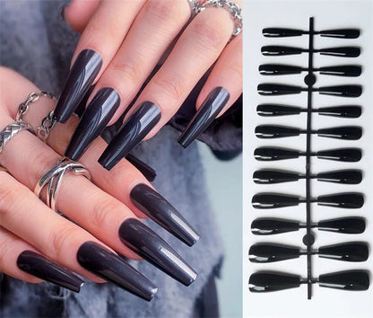 Free shipping for 24Pcs Almond Press on Nails Y2K Star Diamond Designs for Cool Girls Nude Color Fake Nails for Women Fukk Cover False Nail Tips