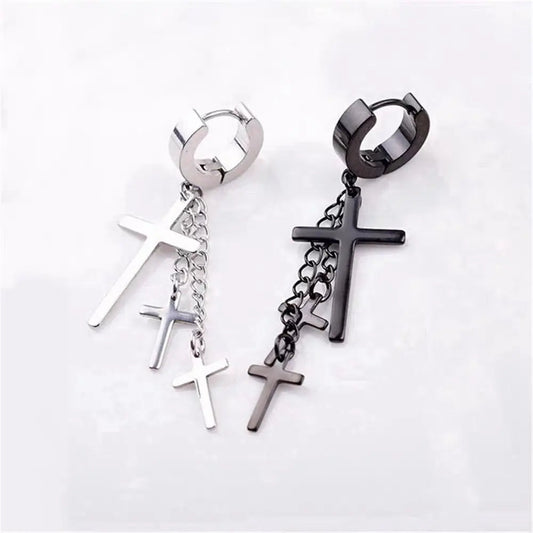 Free Shipping For 'Sacrifice' Cross Pendants Goth Earring