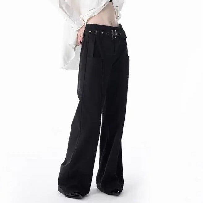 Free Shipping For 'No Clue' Buckle Belt Wide-Leg Pants