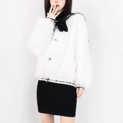 Free Shipping For 'Sailor Moon' Sailor Collar Kawaii Fluffy Coat