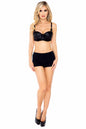 Free Shipping For Satin Underwire Bullet Bra With Chiffon Ruffle Trim