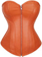 Free Shipping For Faux Leather Overbust Corsets - Zippered Waist Cinchers (XS-6XL)