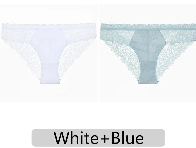 Free Shipping For Trendy Lace Delight - 2Pcs/Set Low-Rise Floral Lace Panties (S-XL)