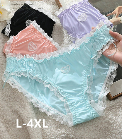 Free Shipping For Plus Size Lolita Maid Lingerie - Lace Panties(L-4XL)