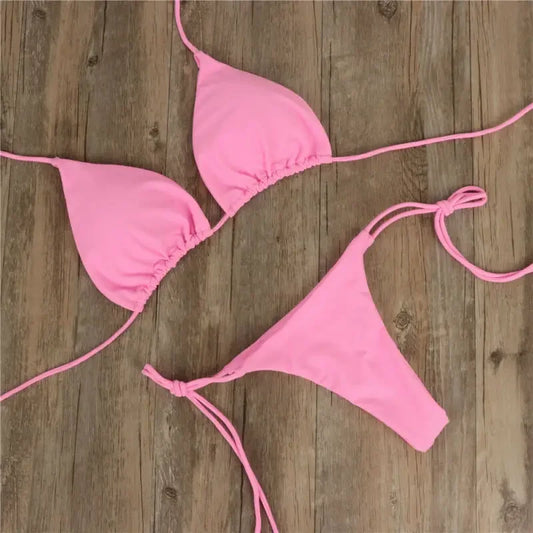 Summer Bikini Set - Tie Side G-String Thong Beach Swimsuit (S-L)