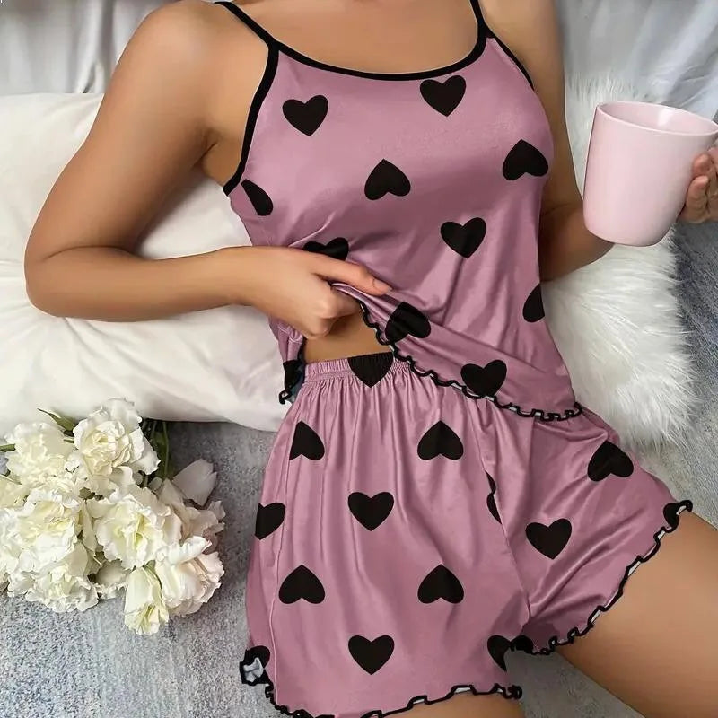 Free Shipping For Women's Summer Two-Piece Pajama Set - Halter Tank Top & Shorts (S-XL)