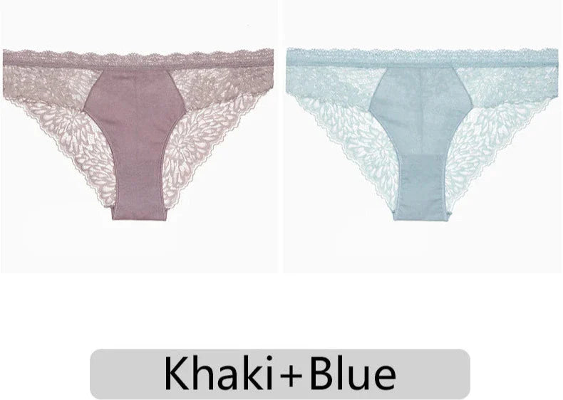 Free Shipping For Trendy Lace Delight - 2Pcs/Set Low-Rise Floral Lace Panties (S-XL)