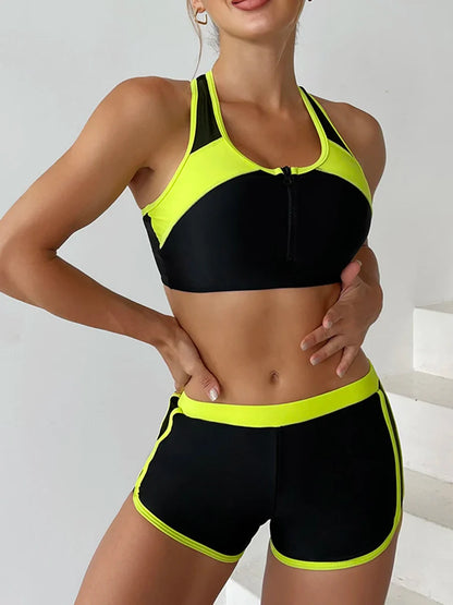 Free Shipping For Sporty Chic Zipper Bikini Set - Beachwear & Beyond (S-XXL)