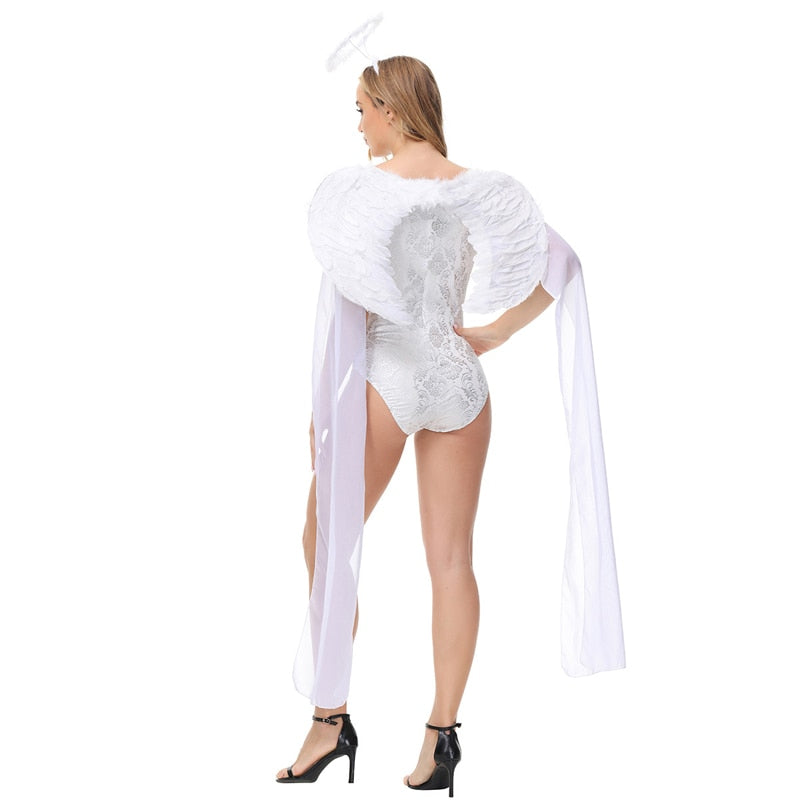 Free Shipping For Sexy White Angel Outfit