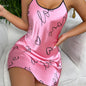 Free Shipping For Heart Print Nightdress - Elegant Scoop Neck with Criss Cross Back (S-XL)