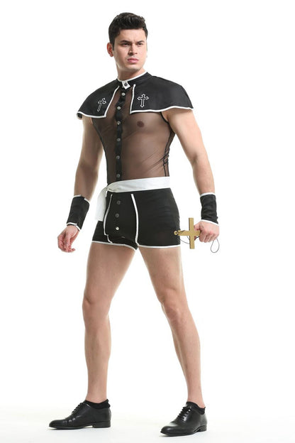 Free Shipping For Sexy Male Priest Costume