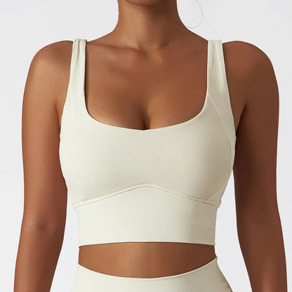 Skin-Friendly Sports Bra with Chest Pad - Comfortable Tank Top ( S-XL )