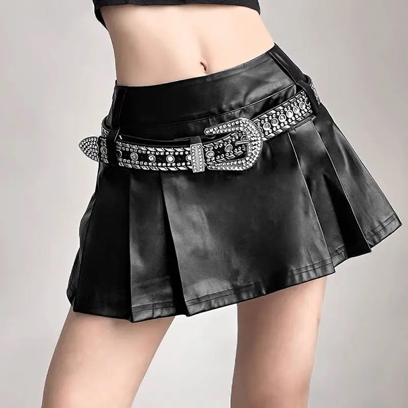 Free Shipping For 'Scale' Future Silver Metallic Pleated Skirt