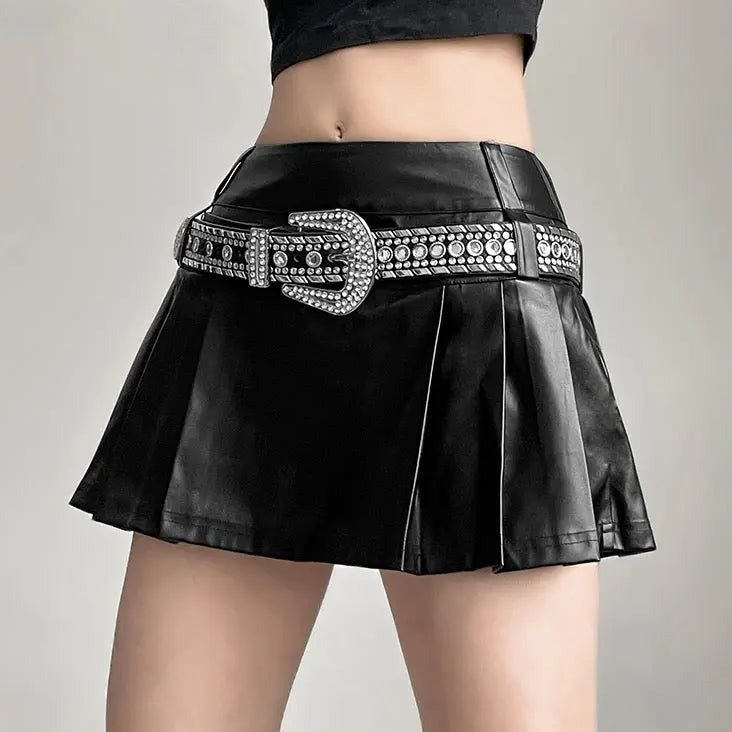 Free Shipping For 'Scale' Future Silver Metallic Pleated Skirt