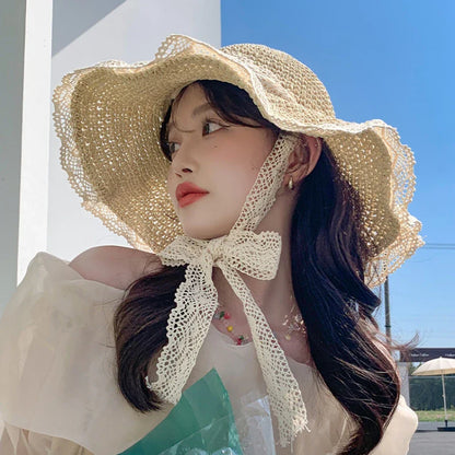 Free shipping for Women Sun Hat Wide Large Brim Beach Hats Womens Summer Straw Hat Foldable Sun Hat Chapeau Femme Beach UV Protection Cap