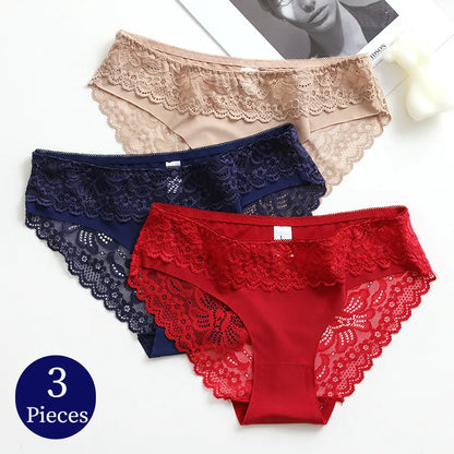 Free Shipping For Lace Silk Satin Underwear - Soft & Comfortable Lingerie Briefs (Sizes M-XL)