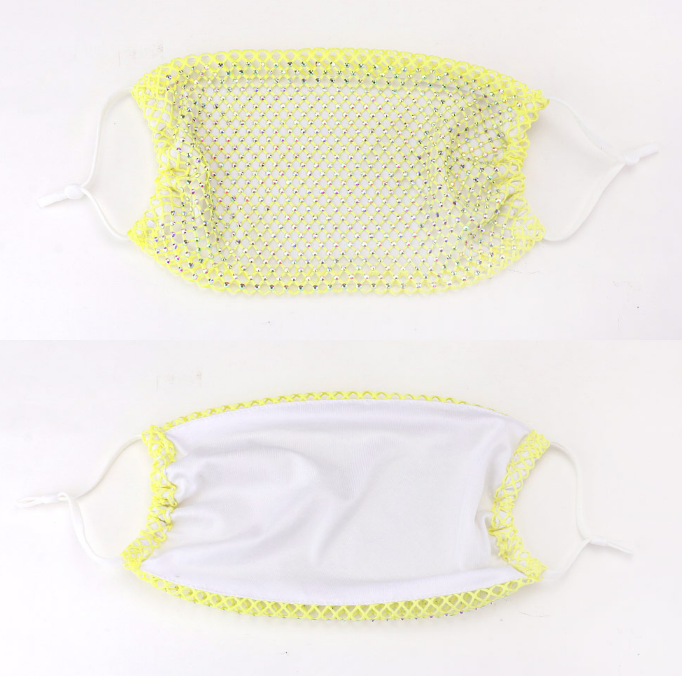 Free Shipping For Rhinestone Mesh Face Mask