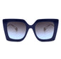 Free Shipping For  Women's Square Oversize Blue Retro Fashion Cat Eye Sunglasses by Cramilo Eyewear