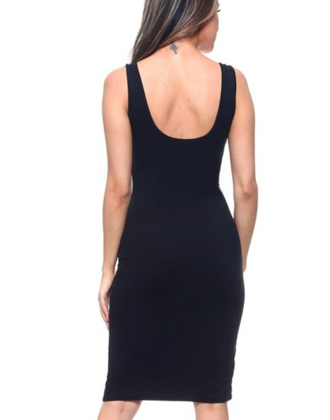 Free Shipping For  Women's Sexy Midi Body-con Dress in Black