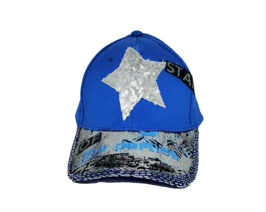 Free Shipping For  Women's Royal Blue Sequin Embellished Brim Baseball Hat