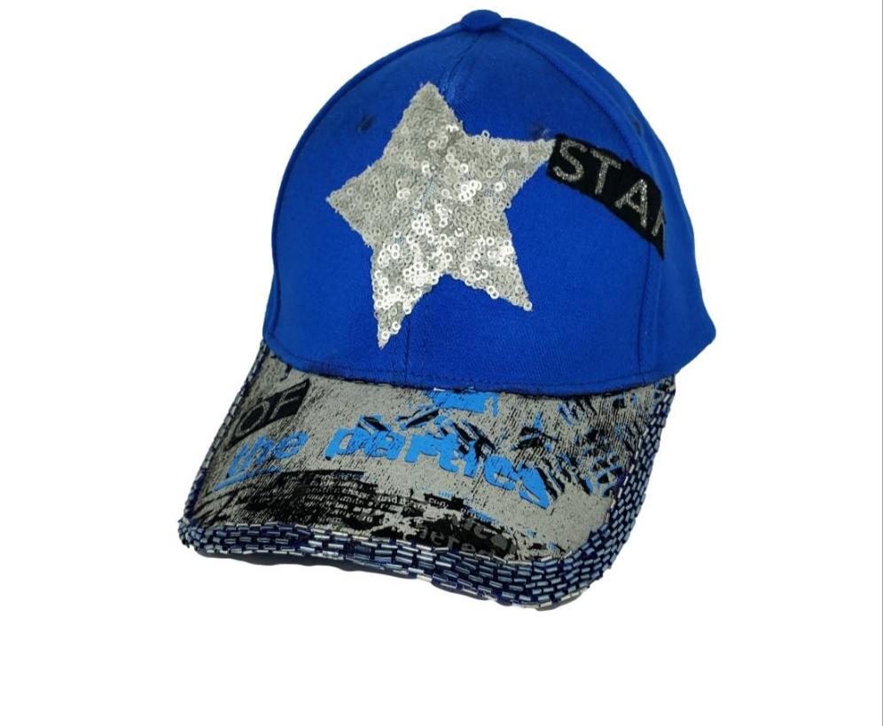 Free Shipping For  Women's Royal Blue Sequin Embellished Brim Baseball Hat