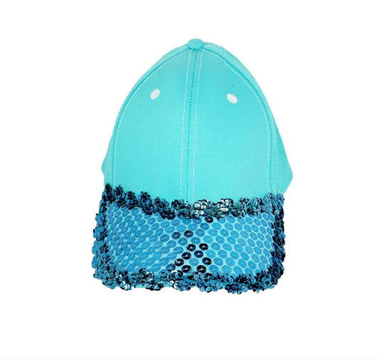 Free Shipping For  Cyan Sequin Embellished Brim Baseball Hat