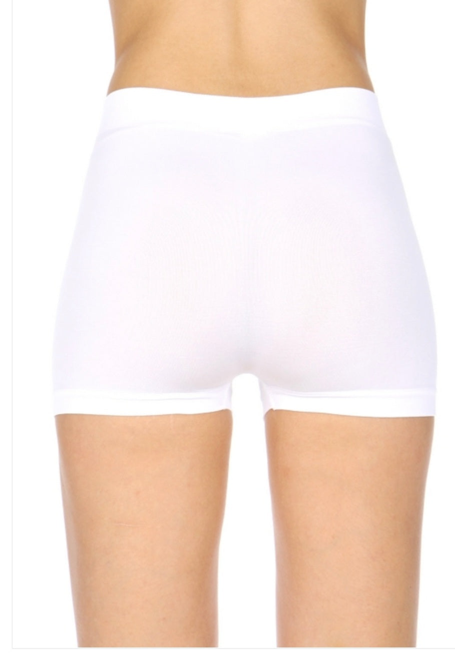 Free Shipping For  Women's White Seamless Stretchy Knit Biker Shorts