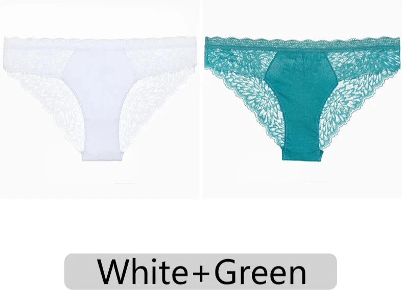 Free Shipping For Trendy Lace Delight - 2Pcs/Set Low-Rise Floral Lace Panties (S-XL)