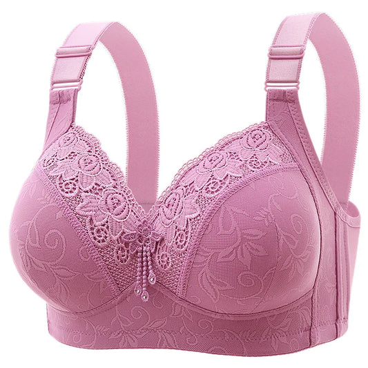 Luxurious Lace - Large Size Push-Up Bra with Breathable Comfort and Adjustable Fit