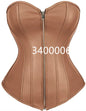 Free Shipping For Faux Leather Overbust Corsets - Zippered Waist Cinchers (XS-6XL)