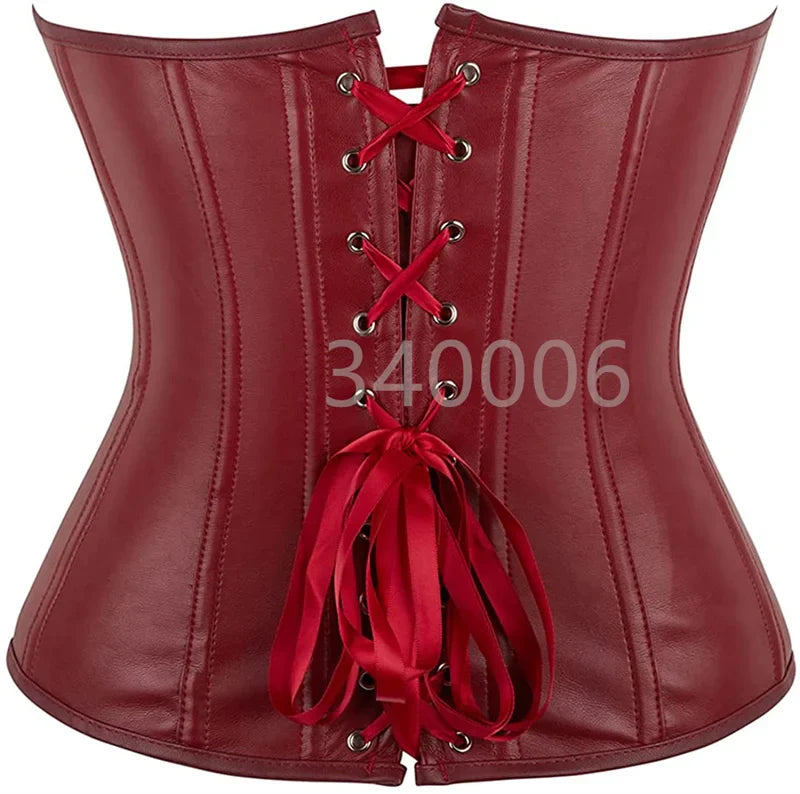 Free Shipping For Faux Leather Overbust Corsets - Zippered Waist Cinchers (XS-6XL)