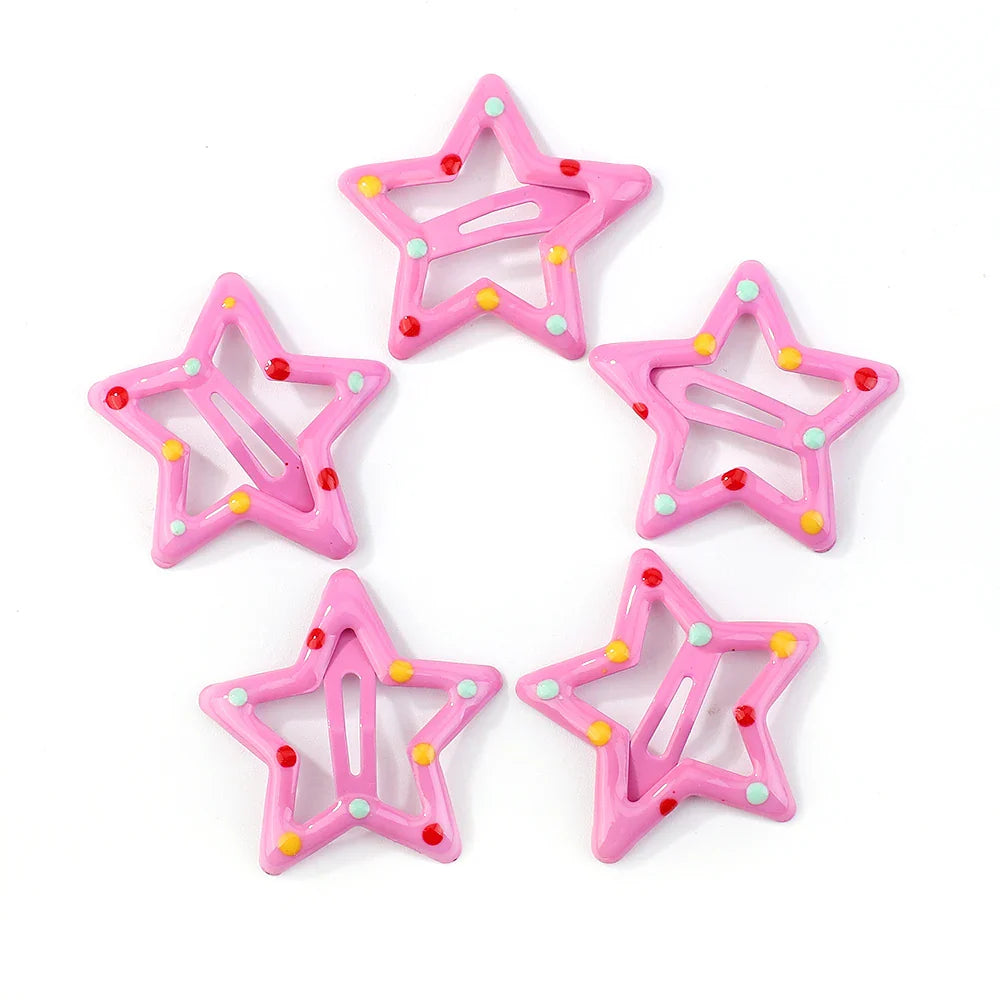 Free shipping for 10Pcs BB Hair Clips Silver Star Y2K  Women Grils Cute Metal Star Hair Clips Side Barrettes Hair Grip Hair Accessories Headwear