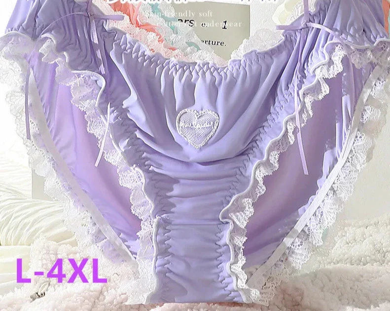 Free Shipping For Plus Size Lolita Maid Lingerie - Lace Panties(L-4XL)