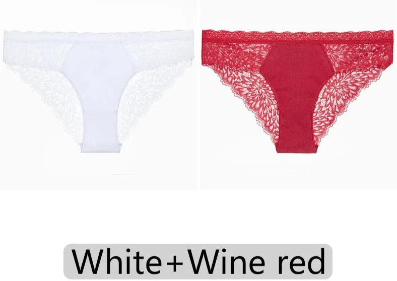 Free Shipping For Trendy Lace Delight - 2Pcs/Set Low-Rise Floral Lace Panties (S-XL)