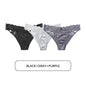 Free Shipping For SatinGlam - Lace Temptation Satin Panties - 3Pcs (M-L)