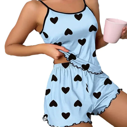 Free Shipping For Women's Summer Two-Piece Pajama Set - Halter Tank Top & Shorts (S-XL)