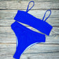 Beach Plain High Rise Triangle Bikinis