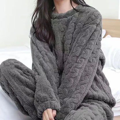 Free Shipping For Cozy Velvet Fleece Pajama Set - Autumn Casual ComFor t