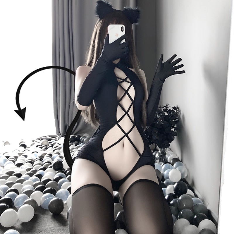 Free Shipping For Black Sexy Cat Costume