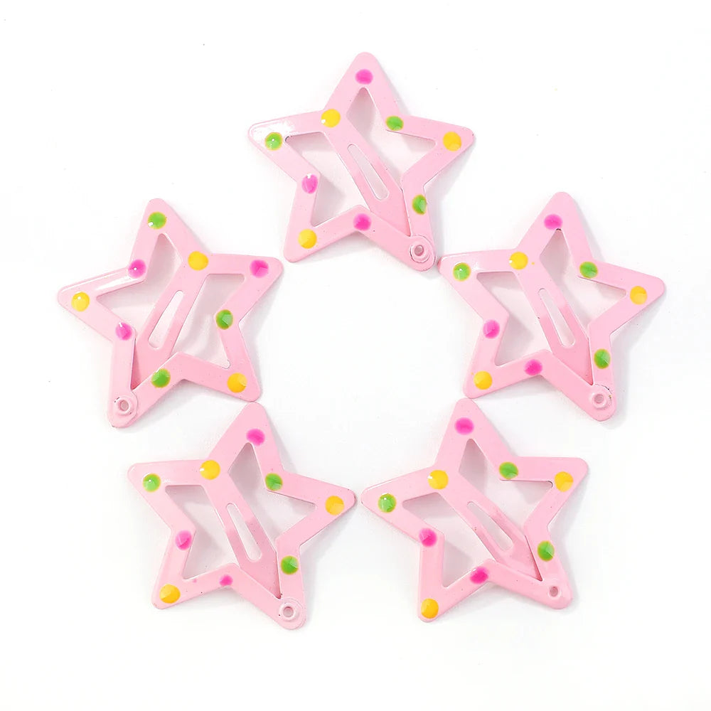 Free shipping for 10Pcs BB Hair Clips Silver Star Y2K  Women Grils Cute Metal Star Hair Clips Side Barrettes Hair Grip Hair Accessories Headwear