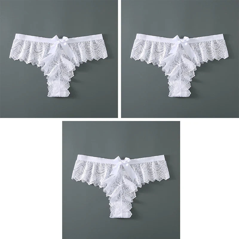 Free Shipping For LaceLux - Breathable Low-Rise Lace Briefs (S-4XL) - 3PCS