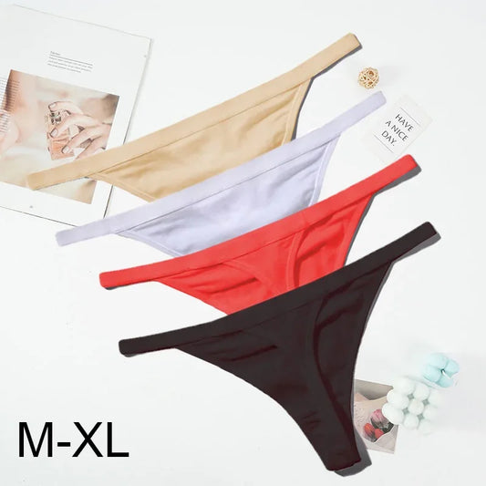 Free Shipping For LuxeLace - Low-Waist Cotton Thongs (M-XL)