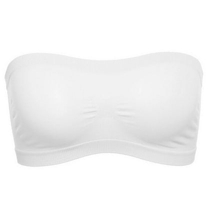 Women Seamless Invisible Bra Tube Top Underwear Lady Crop Top Sexy Lingerie Wrapped Chest Breathable Strapless Mesh Tube Top