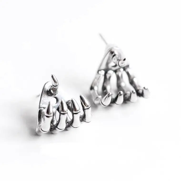 Free Shipping For 'Sharp Claws' Dark Skeleton Hands Earrings