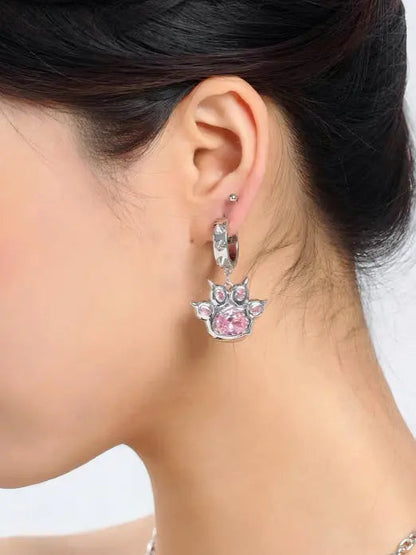 Free Shipping For 'Crystal Dream' Kawaii Paws Hook Earrings