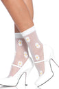 Free Shipping For Sheer Daisy Floral Ankle Socks